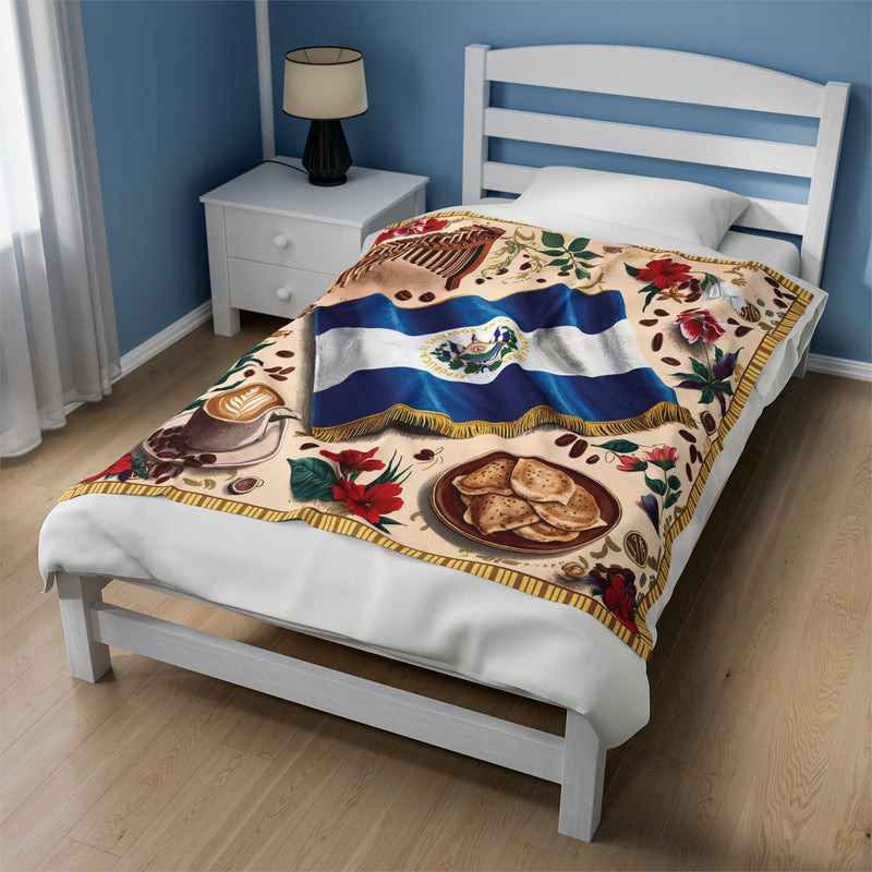 El Salvador Velveteen Plush Blanket Soft Cozy Throw Home Decor Gift Idea