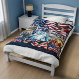 USA Velveteen Plush Blanket Soft Cozy Throw Home Decor Gift Idea