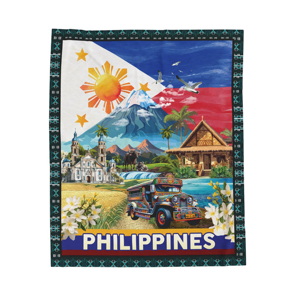Philippines Velveteen Plush Blanket Soft Cozy Throw Home Decor Gift Idea