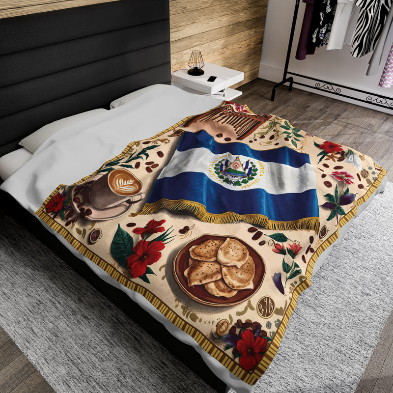El Salvador Velveteen Plush Blanket Soft Cozy Throw Home Decor Gift Idea