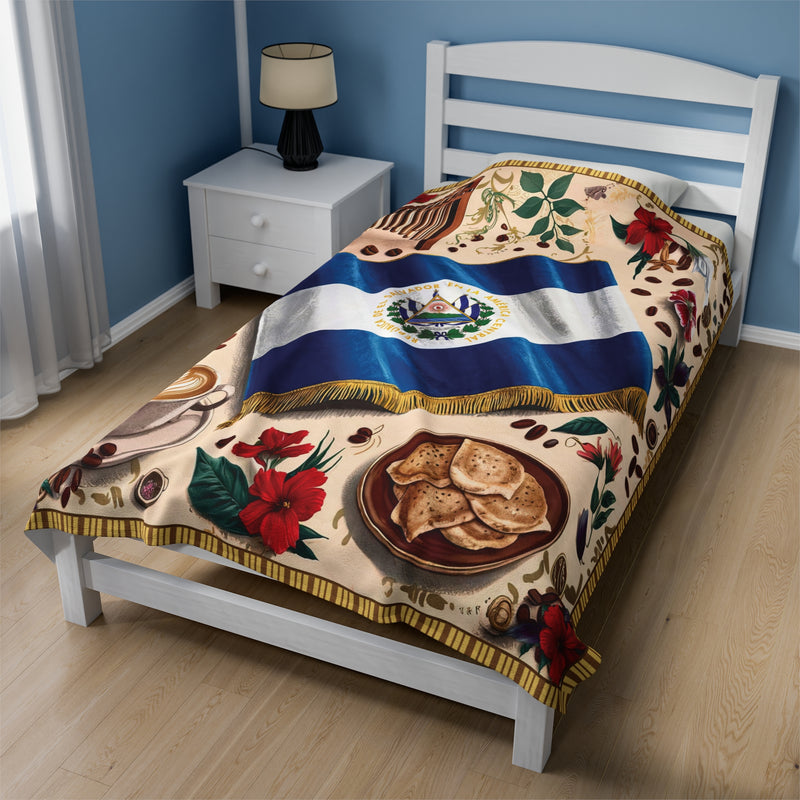 El Salvador Velveteen Plush Blanket Soft Cozy Throw Home Decor Gift Idea