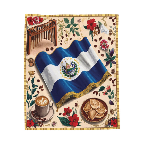 El Salvador Velveteen Plush Blanket Soft Cozy Throw Home Decor Gift Idea