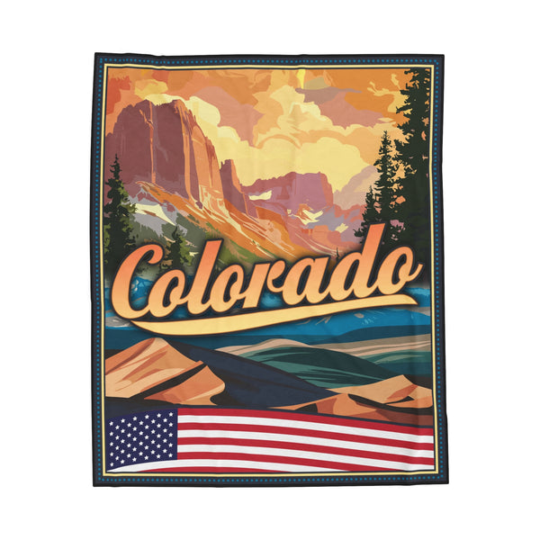 Colorado State Velveteen Plush Blanket Soft Cozy Throw Home Decor Gift Idea
