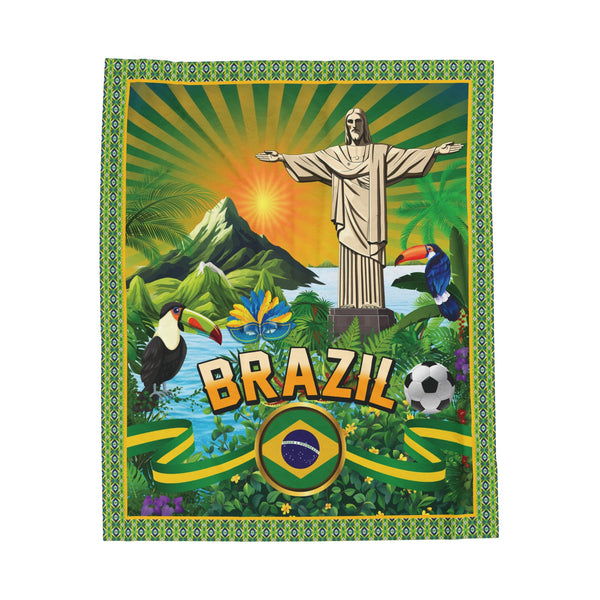 Brazil Plush Blanket South American-Inspired Throw Cozy Home Decor Gift