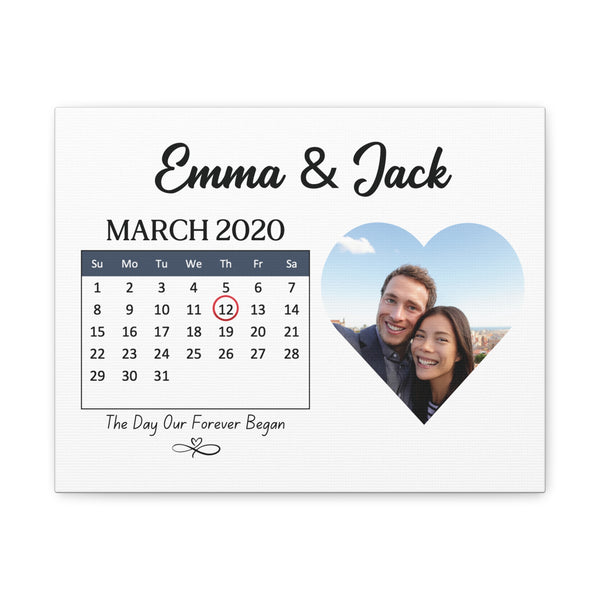 Personalized couple Canvas Wall Art - Custom Calendar