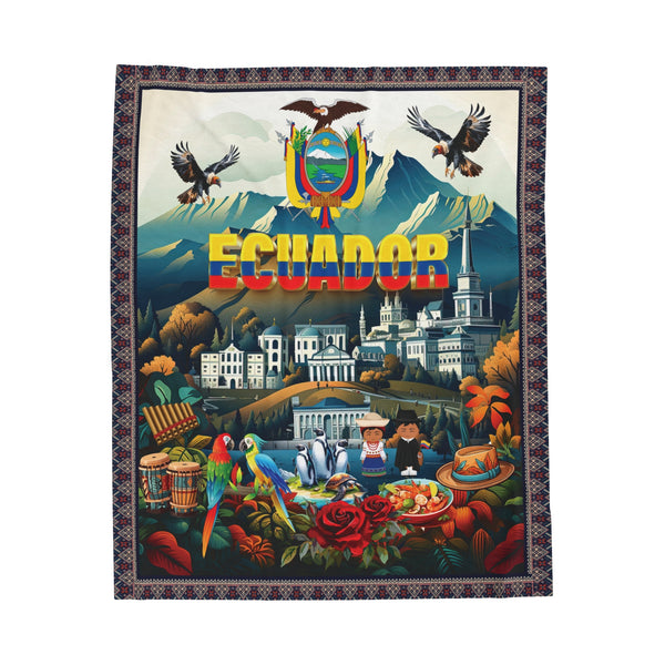 Ecuador Velveteen Plush Blanket Soft Cozy Throw Home Decor Gift Idea