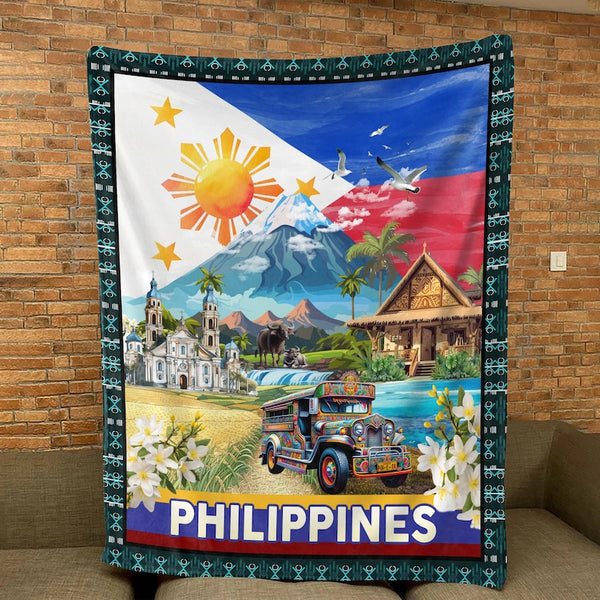 Philippines Velveteen Plush Blanket Soft Cozy Throw Home Decor Gift Idea