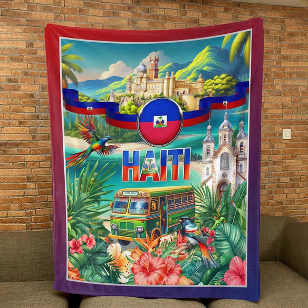 Haiti Velveteen Plush Blanket Soft Cozy Throw Home Decor Gift Idea