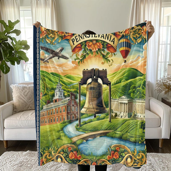 Pennsylvania  Velveteen Plush Blanket Soft Cozy Throw Home Decor Gift Idea