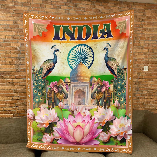 Indian Velveteen Plush Blanket Soft Cozy Throw Home Decor Gift Idea