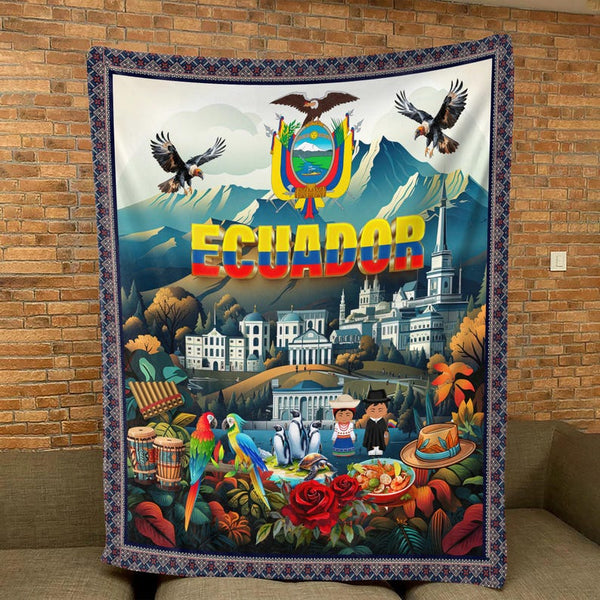 Ecuador Velveteen Plush Blanket Soft Cozy Throw Home Decor Gift Idea