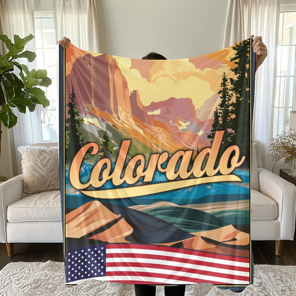 Colorado State Velveteen Plush Blanket Soft Cozy Throw Home Decor Gift Idea