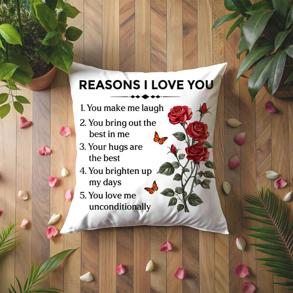Reason I Love You Romantic Anniversary Pillow